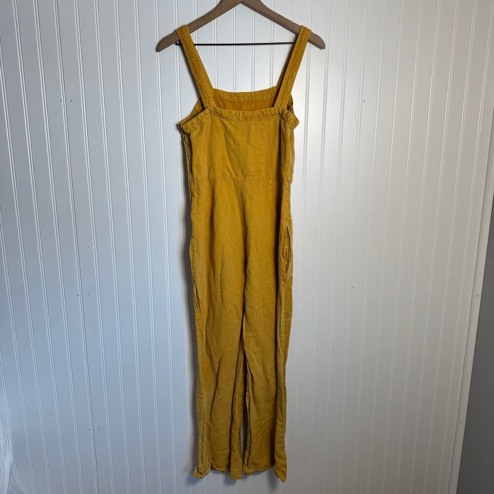 C&C California Yellow Overalls Linen Blend Women’s Size 4 - Picture 7 of 12